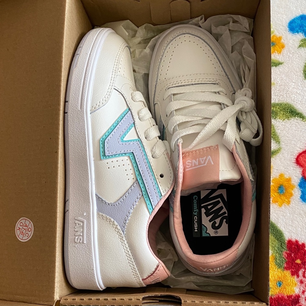 Vans Blanc de Blanc Sneakers with Multi Pastel Accents